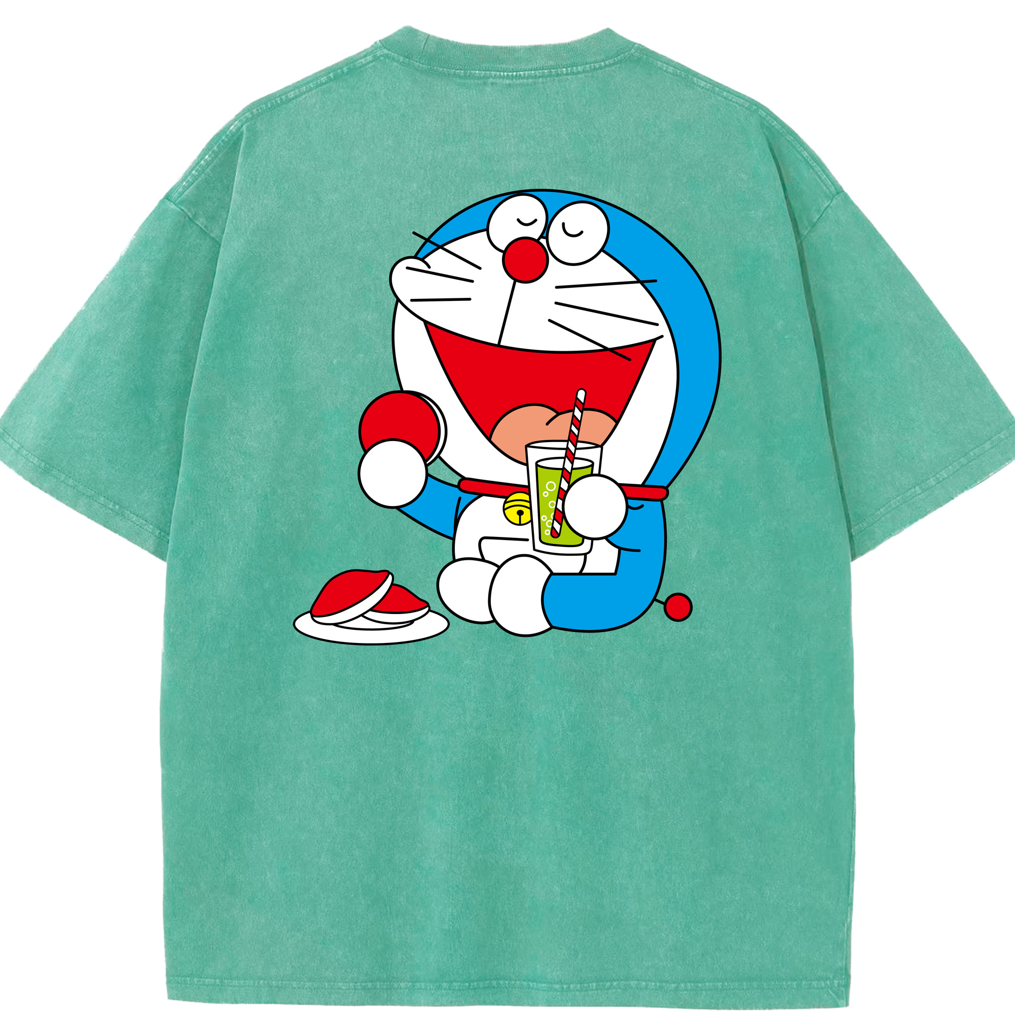 （画像用） ドラえもん Doraemon 綿100% ヴィンテージ風 半袖Tシャツ（背面プリント）